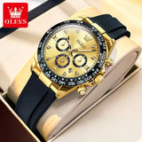 Relógio feminino de Olevs de luxo pulseira de silicone cronógrafo multifuncional calendário a prova de agua 5618