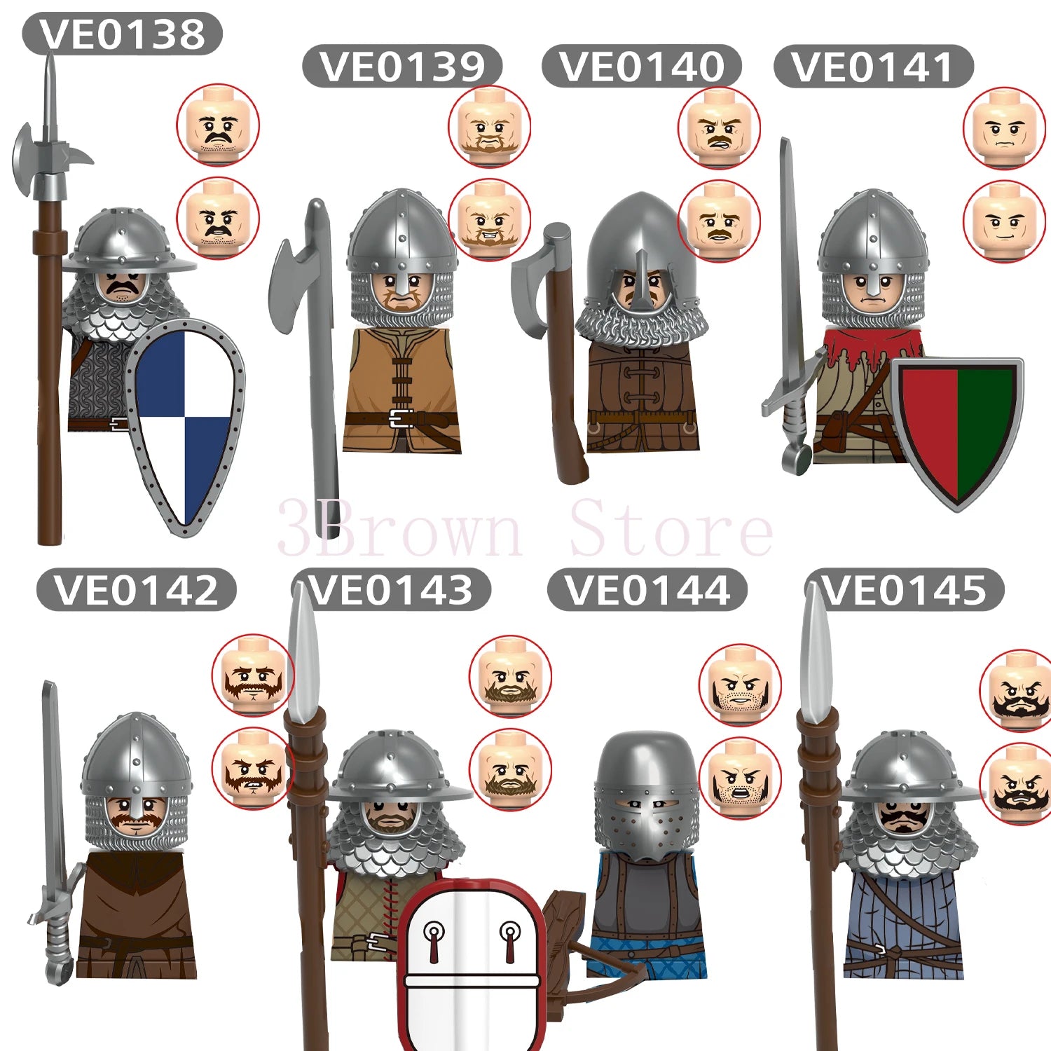 MOC Medieval Building Blocks Castle Knight Western Cowboy Historical Army Cavalry Horse Soldier Gun Kid Toy Gift Brick DIY S040