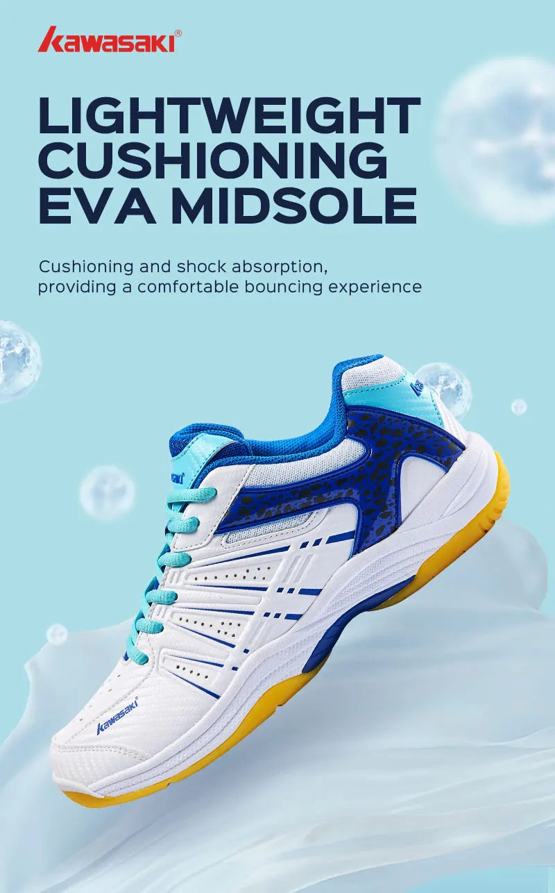 Kawasaki New Badminton Shoes Sneakers Mens Tennis Breathable Anti-Slippery Sport Shoes for Men Women K-065D