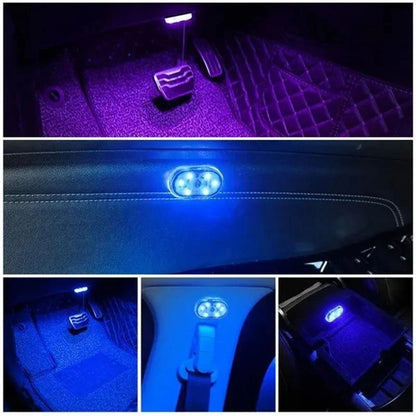 Luces LED inalámbricas para interior de coche, luces LED para interior de coche, luz de neón recargable por USB