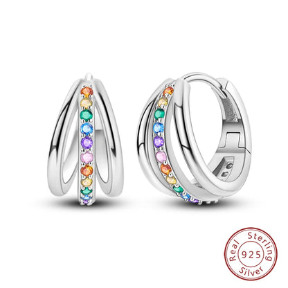 Real 925 Sterling Silver Colorful Dragonfly Butterfly Animal Earrings For Women Exquisite Birthday Anniversary Jewelry Gifts