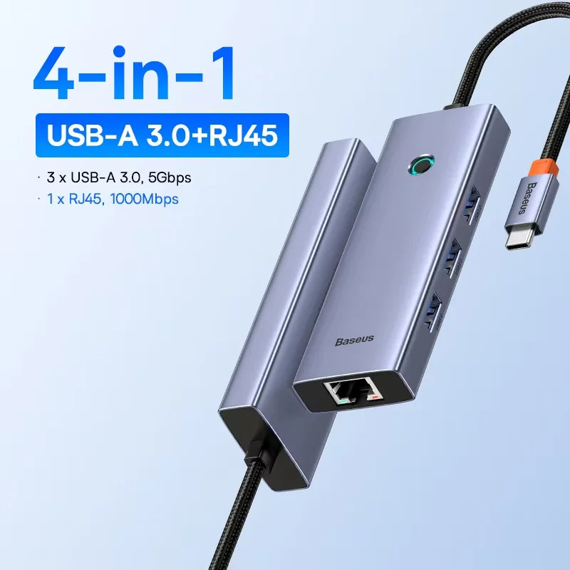 Baseus USB Hub DP 4K Dual HDMI Adapter 11 in 1 Splitter RJ45 USB 3.0 PD 100W Docking Station for MacBook Pro Air M2 M1 USB C HUB