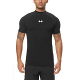 Compression Quick-Dry Breathable T-Shirt Men's Sport Short Shirt Gym Fitness Bodybuilding Workout Top Fashion Turtleneck Clothing