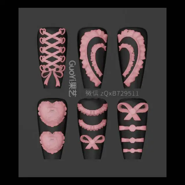 1pc Bowknot Candles Jellyfish Shell Rose Leaf  3D Acrylic Mold Nail Art Decoration Nails DIY Design Silicone  Nails Mold