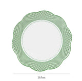 Ceramic Plate Household Bone China Dinner Plate Set Vintage Green Flower Dishes Tableware Oval Large Tray Dinnerware Sets