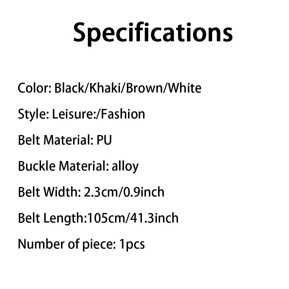 Women's Fashion Pin Buckle Thin Belt Genuine Luxury Soft Belt for Women with Cargo Pants Jeans Windproof PU Leather Belt