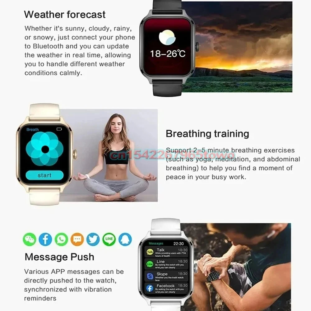 Smart Watch For Android IOS Watches 1.83inch HD Display Bluetooth Call Message Alert Music Sports Mode Smartwatch Men Women Ht30