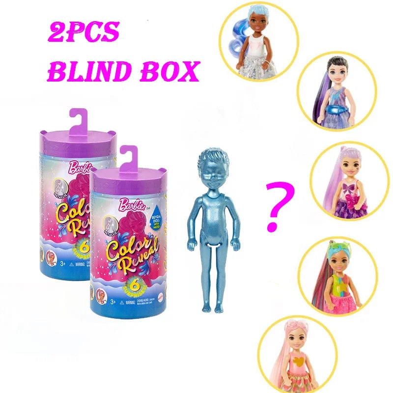 Genuine Barbie Color Reveal Foam Dolls Pet Friend with 25 Surprises Scented Bubbles Princess Doll Toys for Girls Gift