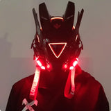 Capacete Cyberpunk com LED – Máscara para Festas, Halloween, Natal e Cosplay – Presente para Adultos