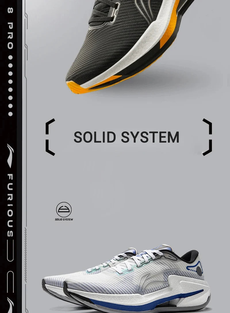 Li-Ning Men's FURIOUS RIDER 8 Stability Running Shoes BOOM Anti-slip Cushion LiNing Stable Support Sport Shoes Sneakers ARZV005