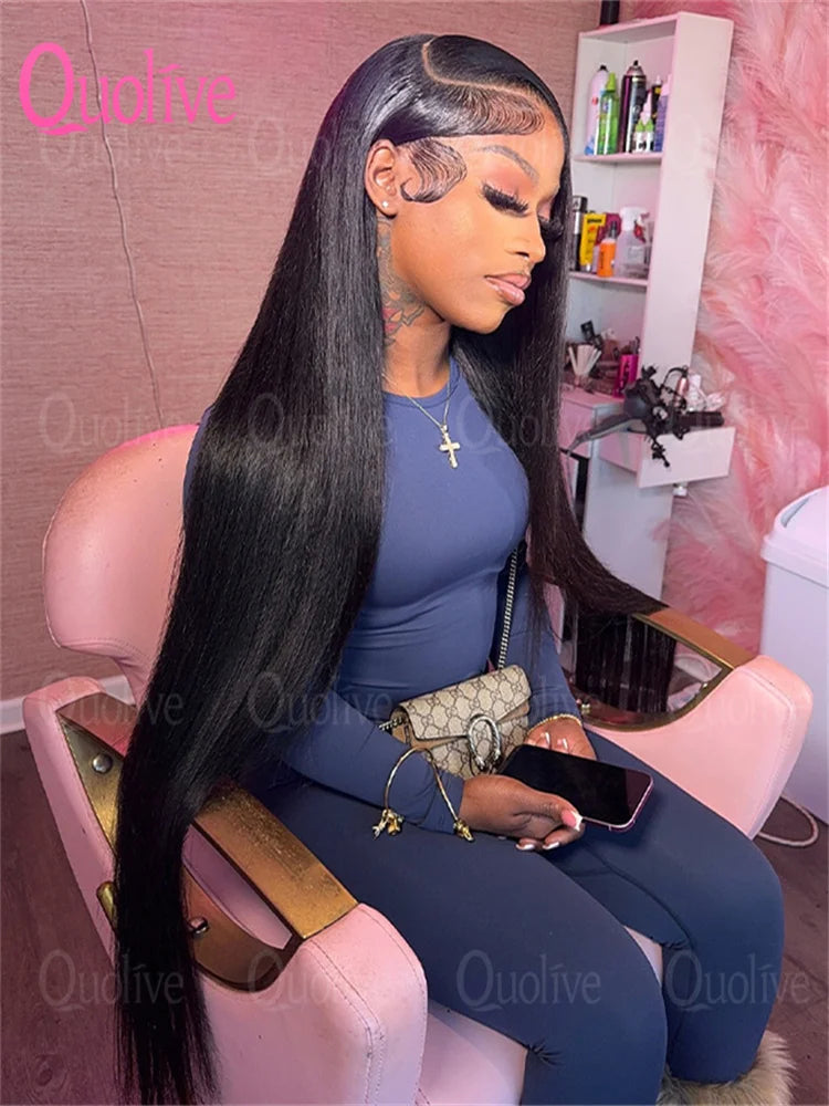 Peruca lace frontal ready to wear cabelo humano liso HD - pronto a usar