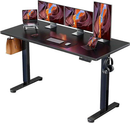 ad Height Adjustable Electric Standing Desk, 55 x 28 Inches Sit Stand up Desk, Memory Computer Home Office Desk