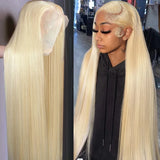Blonde 613 13x6 Lace Frontal Wigs HD 613 Lace Front Human Hair Wigs For Women 40 Inch Long Straight Human Hair Wigs Can Be Dyed