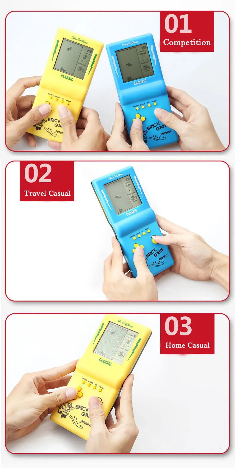 Handheld Game Players Electronic Console Built-in 23 Games for Tetris Retro Classic Brick Game Machine Children's Student Toys