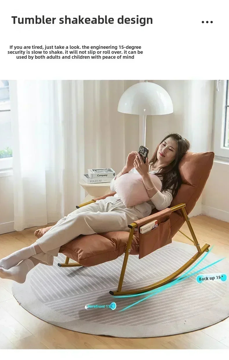 Household Goods Rocking Chair Balcony Home Leisure Lunch Lounge Chair Adult Light Bedroom Living Room Rocking Chair Lazy Sofa