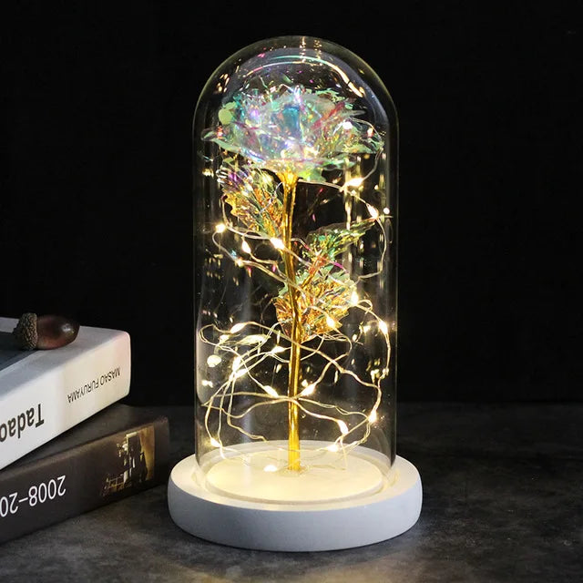 Envío directo de flores artificiales Galaxy Rose, La Bella y la Bestia, decoración de boda, regalo creativo para el Día de San Valentín, regalo para la madre.
