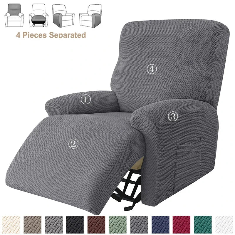 Jacquard Stretch Recliner Sofa Covers Elastic Split Armchair Chair Cover Non-Slip Chairs Slipcovers for Living Room