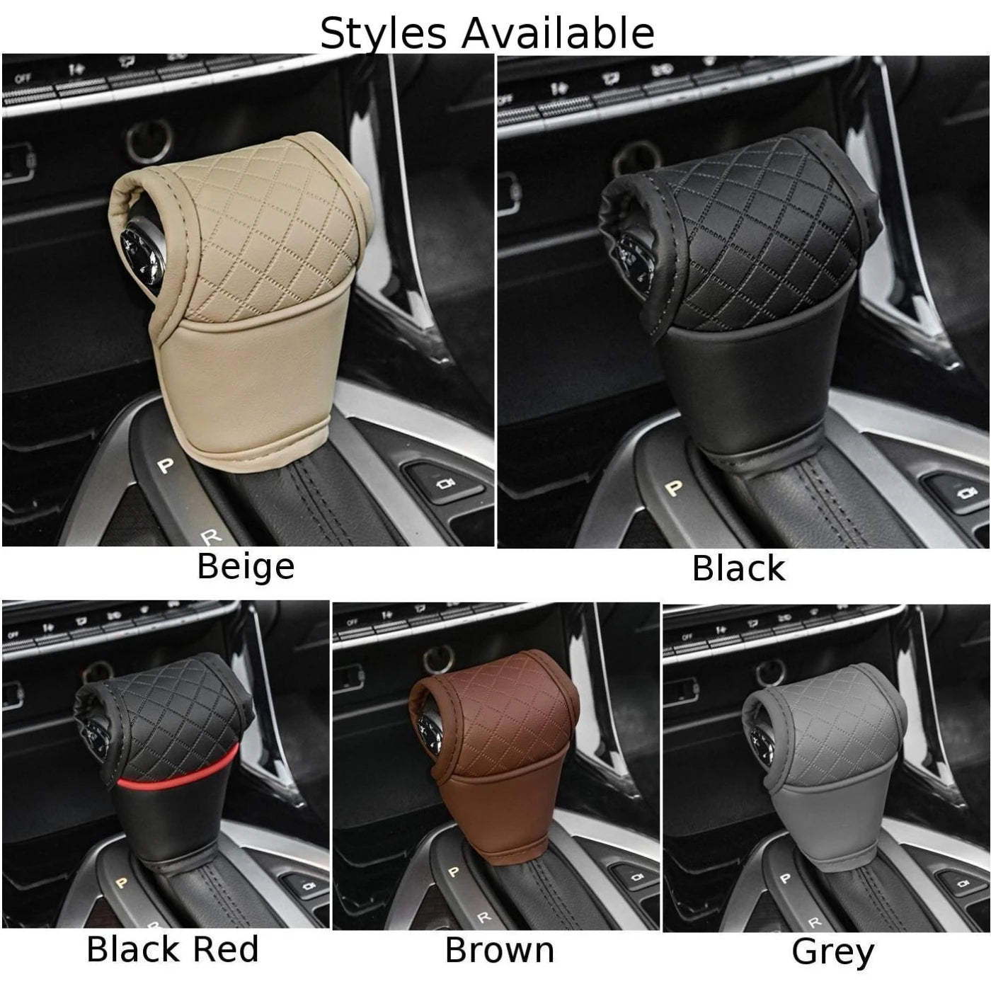 1pc Car Gear Shift Cover PU Leather Shift Lever Cover Gearbox Shifter Knob Protector Automobiles Interior Accessories