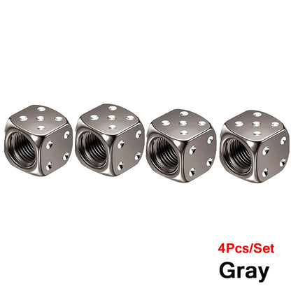 Aluminum Dice Tire Valve Caps Dustproof Car Truck Motocycle Bike Dice Wheel Stem Tyre Tire Wheel Stem Air Valve Dust Cap Cover