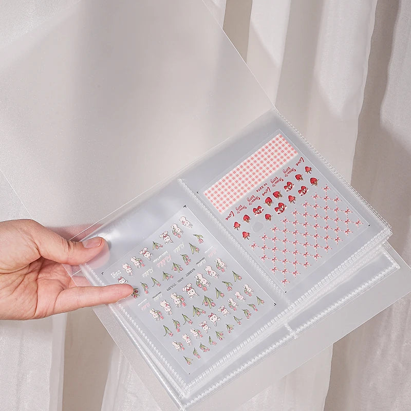Album for Slides 40/100/120 Slots Album for Nails Stickers Sticker Storage Book Empty Organizer Nail Art Decals Collecting Tools