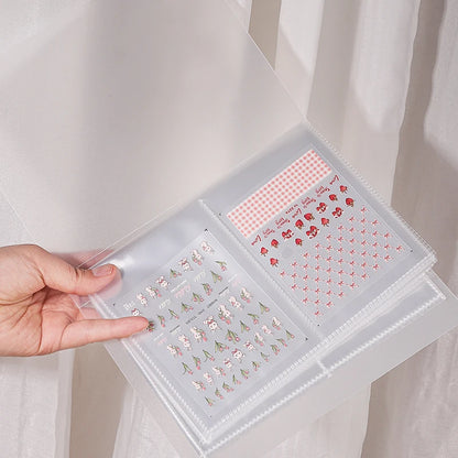 Album for Slides 40/100/120 Slots Album for Nails Stickers Sticker Storage Book Empty Organizer Nail Art Decals Collecting Tools