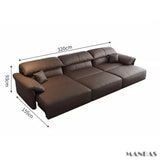 Electric Genuine Leather Sofa Bed Convertible Recliner – Modern Sectional Sleeper Couch with Adjustable Seats and Chaise Lounge