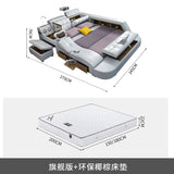 Light Luxury Leather Multi-functional Intelligent Projection Bed Modern Simple 1.8 Double Bed Storage Wedding Bed