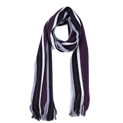 Bufandas clásicas de rayas para exteriores para hombre, bufanda de cachemira suave de punto a rayas, calentador de cuello con borlas largas, bufanda de invierno para hombre