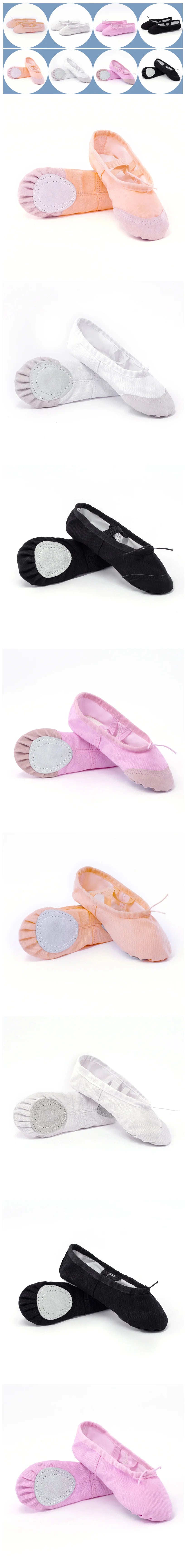 Flat Head Slippers for Kids, Soft Ballet Slippers, Belly Dance Shoes, Yoga, Gym, Black and White, Women and Men