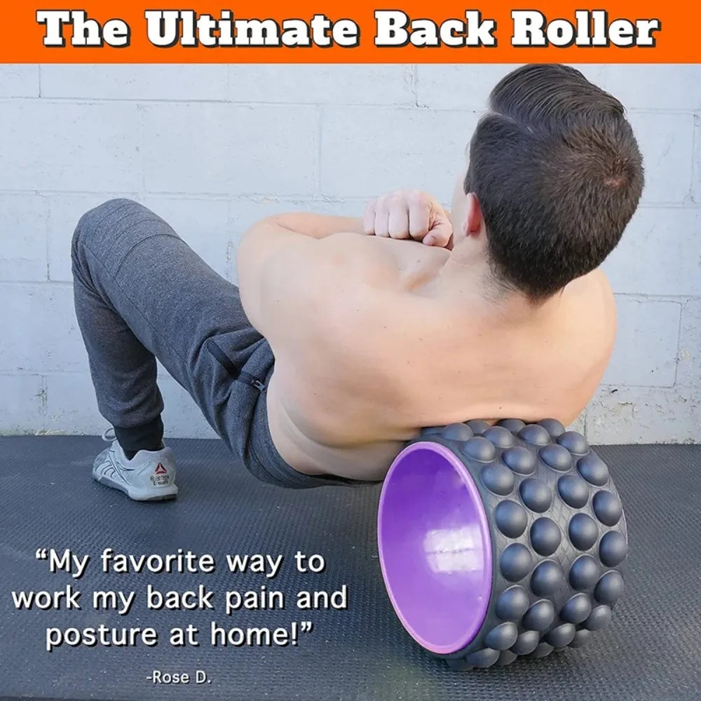 New Premium Foam Yoga Massage Roller Yoga Wheel Back Stretcher Back Massager Cracker for Back Pain Relief Fitness Equipment