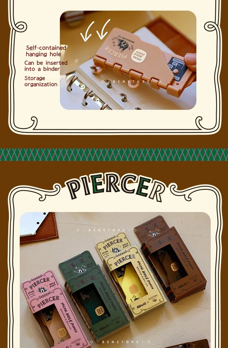 3-Hole 4mm Card Hole Punch Limited Edition Loose Leaf Notebook M5/A7 Portable Binder Punching Machine Office Supplies For 1paper