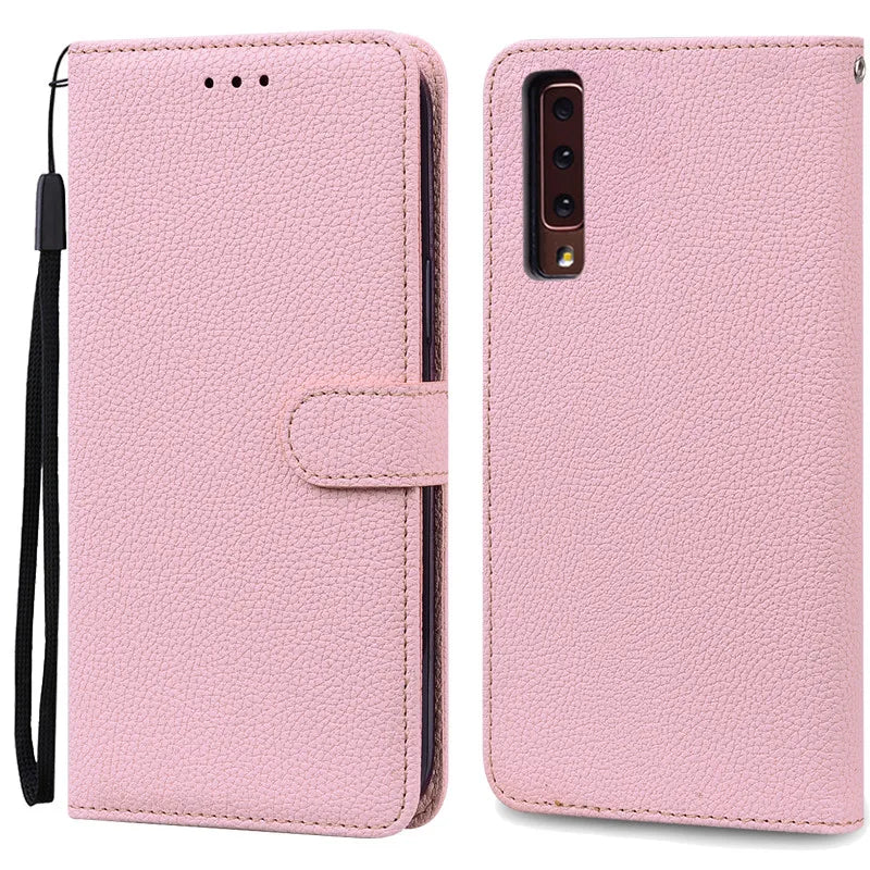 Funda de cuero de lujo con tapa para Samsung Galaxy A7 2018 (SM-A750F)