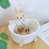 cartoon style weave sundries Storage Baskets household cosmetic hairpin Organize deposit container child toy classification case