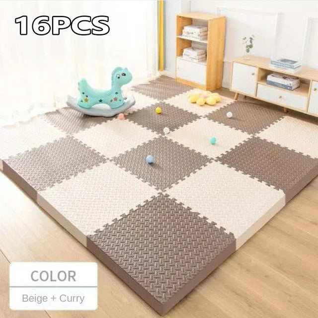 EVA Leaf Grain Floor Mats, Proteção de Ginásio Esportivo, Tapetes de Emenda Antiderrapantes, Thicken Shock Room Workout, Yoga Fitness, 30x30cm, 16Pcs