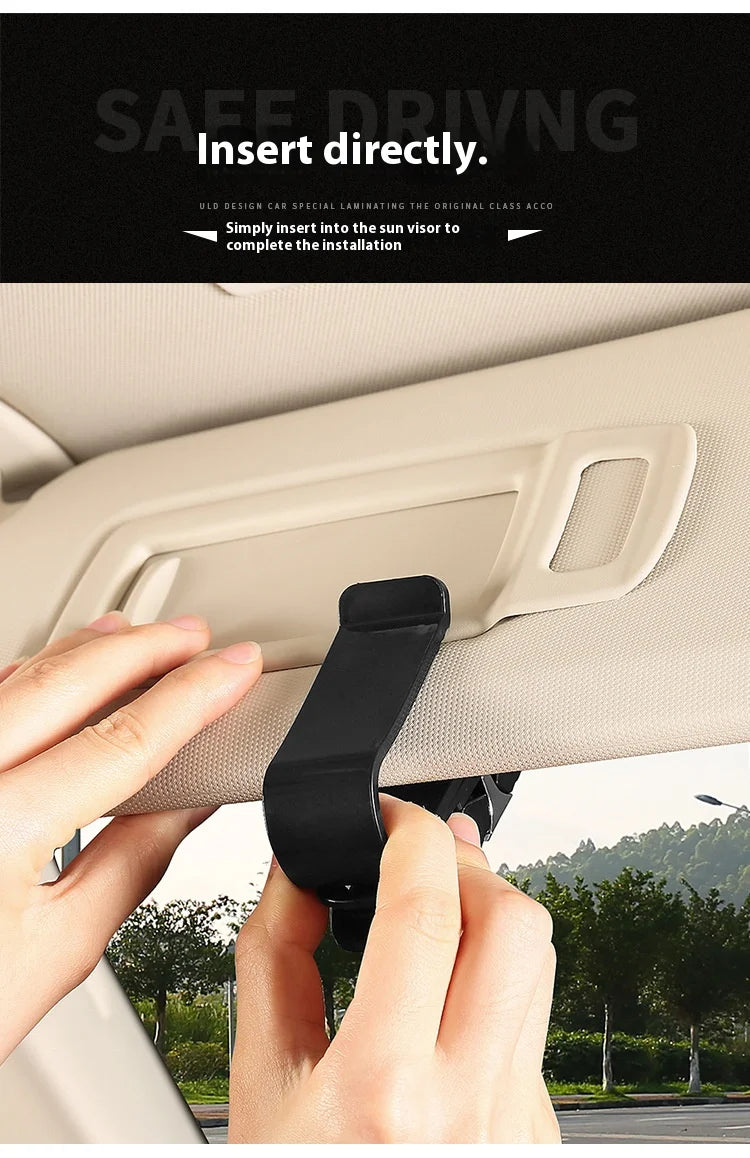 80-degree Rotating Multi-functional Car Eyeglass Storage Clip Bidirectional Automobile Eyeglass Clip Holder for Easy Access