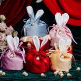 New Rabbit Ears Candy Bag Easter Drawstring Bag Velvet Draw String Candy Bags Gift Packing Bags Party Decoration Drop Shipping