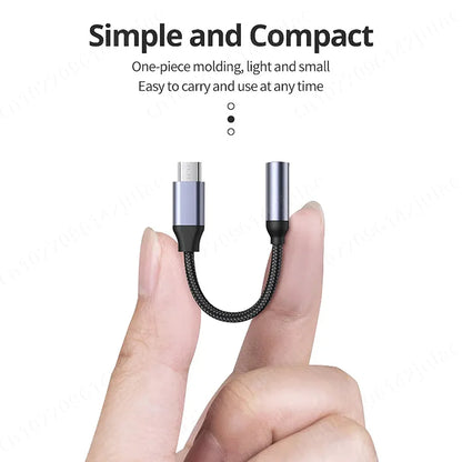 Adaptador de auriculares HiFi USB tipo C a conector de 3,5 mm, cable de audio USB-C de 3,5 mm, convertidor para iPhone 15, Samsung Galaxy, Huawei y Xiaomi.