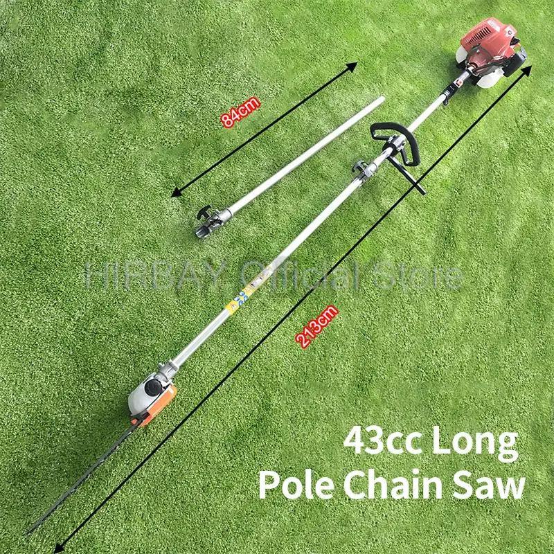 43cc 2 Stroke Gasoline Engine Pruning Saw High Branch Hedge Trimmer Strimmer High Branch Chainsaw Multi-Purpose Garden Tools