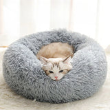 Nido de felpa para mascotas, nido de invierno para gatos, nido para perros, cálido, desmontable y lavable, redondo, nido para gatos, cama para mascotas, decoración Universal de temporada