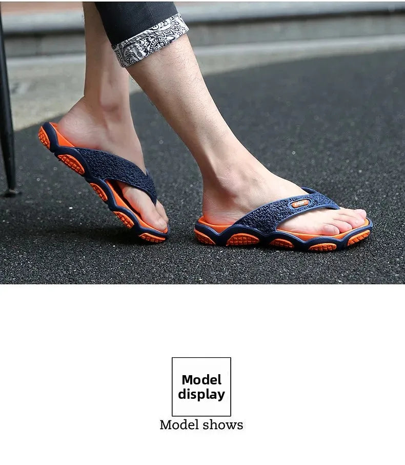Men's Summer 2025 Trendy Flip Flops Beachwear Slippers Anti-slip Deodorant Casual Shoes Plastic Slip-On Sandals for Adults