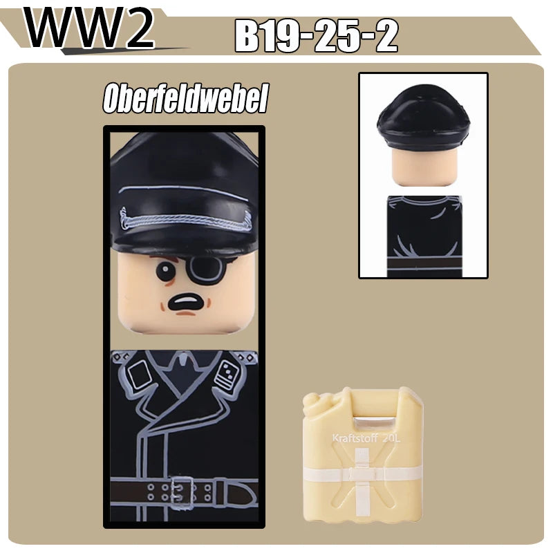 WW2 Military Soldier Figures Building Blocks Soviet British Army German Camouflage Warrior Infantry Accessories Bricks Toys Gift