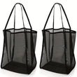 2-Pack Large Capacity Mesh Beach Tote Bags - Durable Polyester, Solid Color with Sturdy Handles, Suitable for Travel, Beach, Vacation, and Camping, Beach Tote Bags, Multi-Functional Storage Solution, Sturdy Handle Design