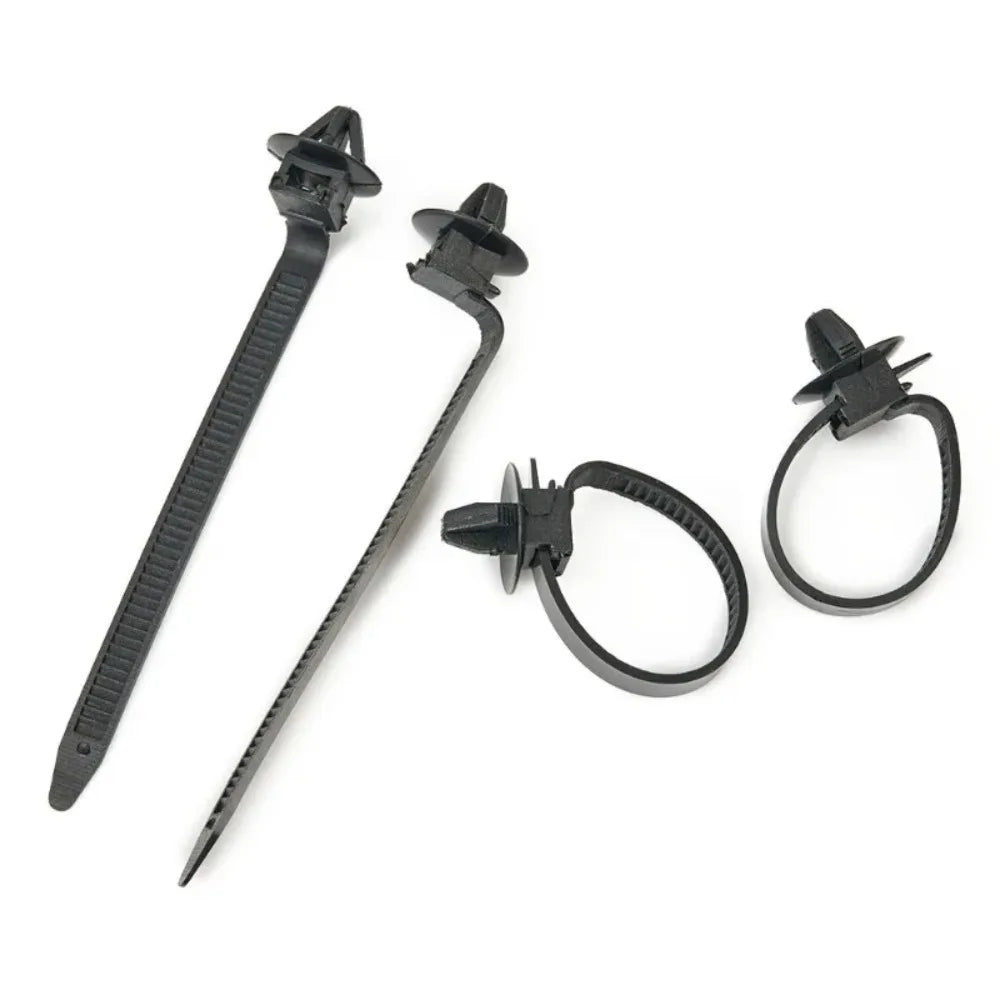 10/30/50PCS Car Nylon Black Cable Ties Push Mount Wire Harness Fastener Cable Clamp Clips Ties Management Car Wire Organizers