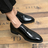 New Red Sole Brogue Shoes Men Black Business Men's Formal Shoes Lace-up Round Toe Spring/Autumn