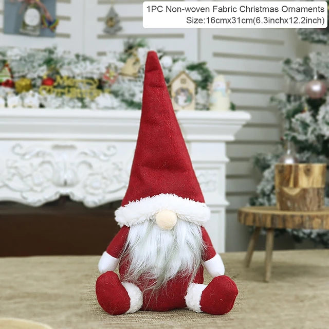 Boneca do Gnome sem rosto do Natal, decorações do Feliz Natal para a casa, ornamento do Natal, ano novo 2024, 2023