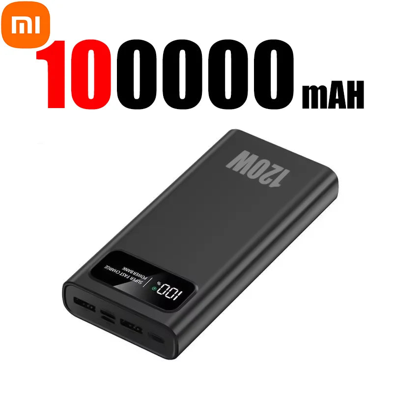Xiaomi 120W Super Fast Charge 200000 mAh Large Capacity Power Bank Portable Mobile Power Bank for Apple Xiaomi Vivo Samsung