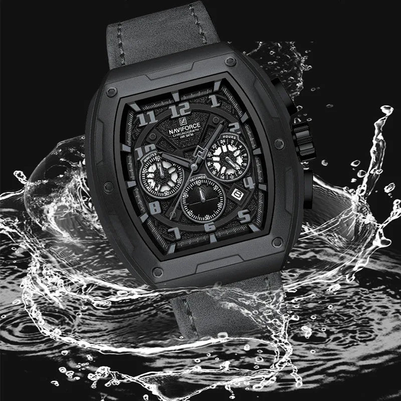 NAVIFORCE Luxury Brand Men's Sports Watch Quartz 24-Hour Chronograph Waterproof Male Wristwatches Date Display Clock Reloj Hombre