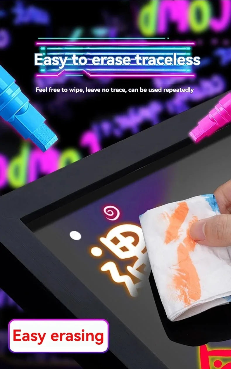 8 Colors 7mm Liquid Erasable Chalk Markers Pens Washable & Wet Erase Neon Makers for Blackboard Chalkboard Signs Glass Window