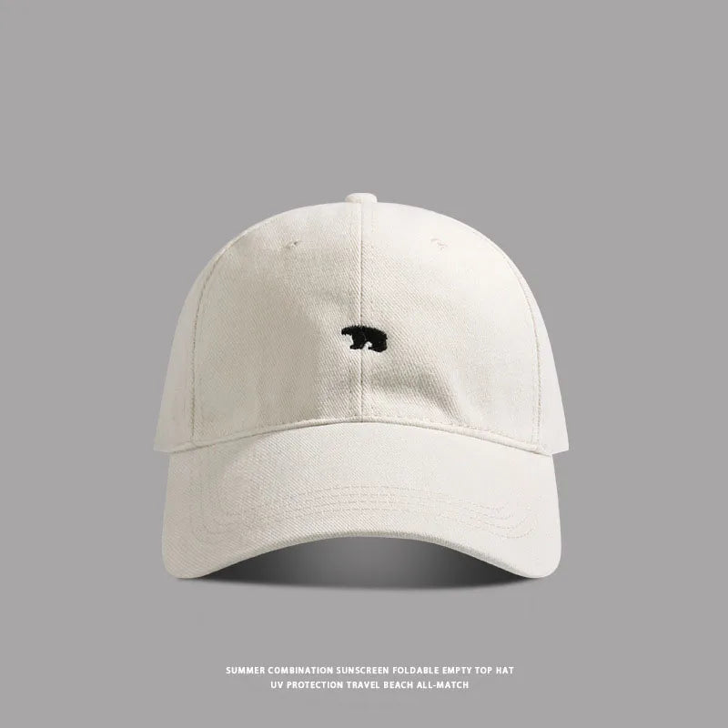 Stylish Bear Embroidered Baseball Cap Sun Protective Breathable Adjustable Ideal Casual Hat Men Women Unisex Baseball Cap