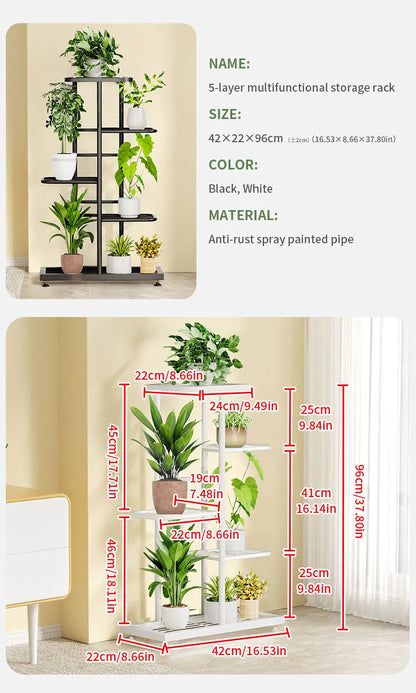 Plant Stand Flower Stand 4/6/8 Tier Flower Pot Shelf Balcony Indoor Multi-layer Storage Rack Succulent Plant Flower Rack